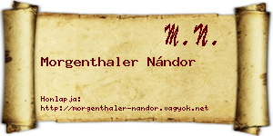 Morgenthaler Nándor névjegykártya