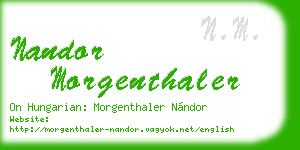 nandor morgenthaler business card